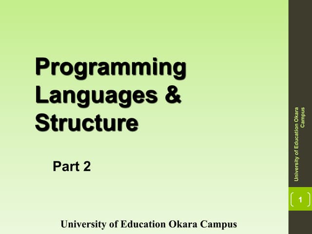 Introduction to programing languages   part 2