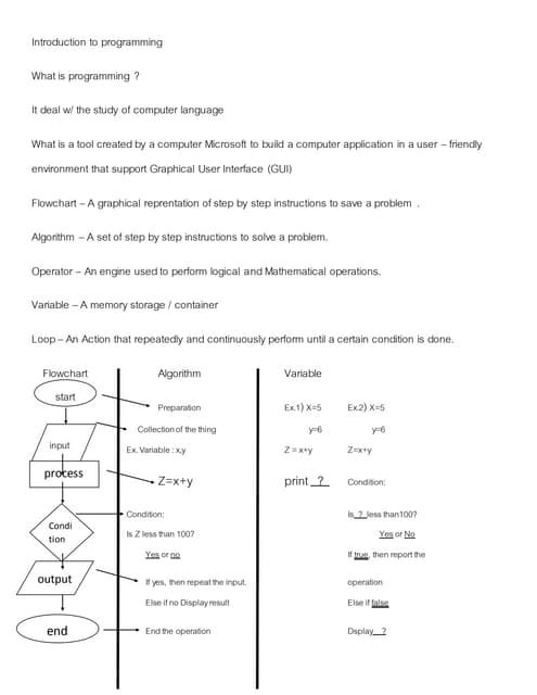 Introduction to programming