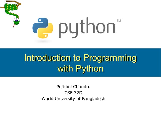Introduction to programming with python | PPT