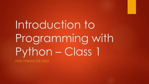 Introduction to Basics of Python