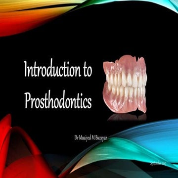 Introduction to prosthodontics
