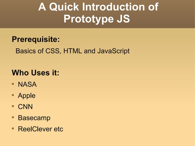 Introduction to Prototype JS Framework