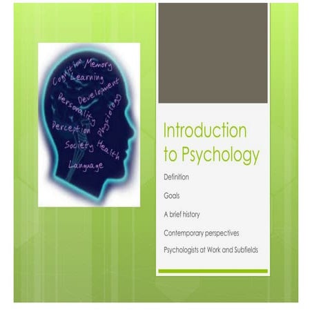 Introduction To Psychology | PPT