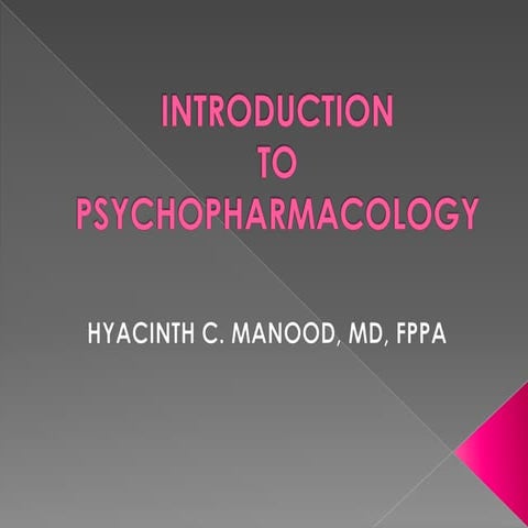 Introduction to psychopharmacology