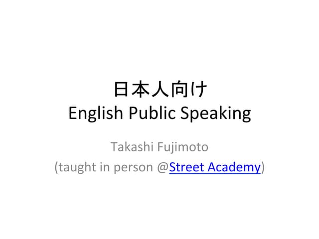 Introduction to public speaking in english