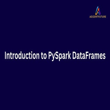 Pyspark training | Introduction to PySpark DataFrames | PDF