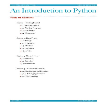 Introduction to python | PDF image.