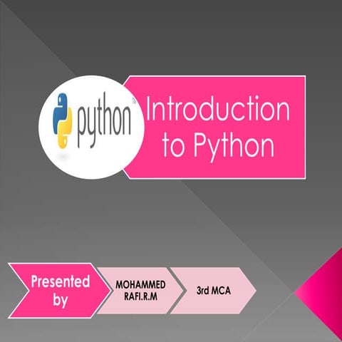 Introduction to python | PPT