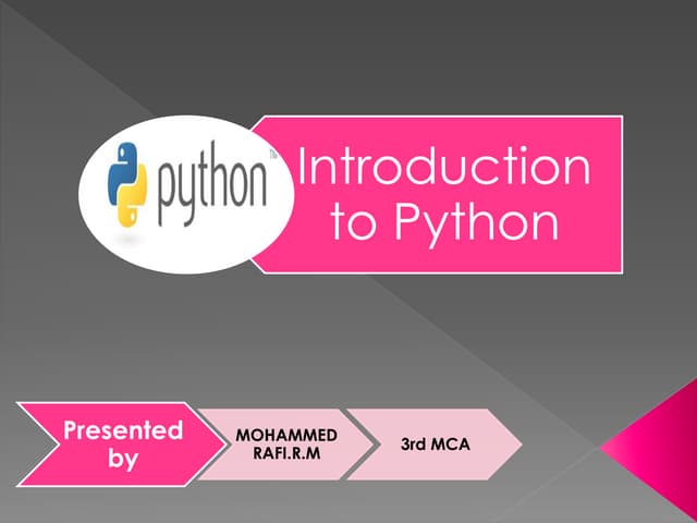 Introduction to python