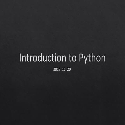 Introduction to python