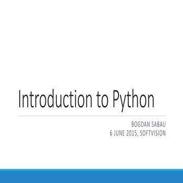Introduction to Python | PPT