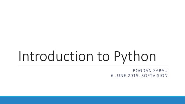 Introduction to Python