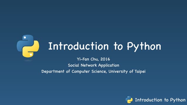 Introduction to python