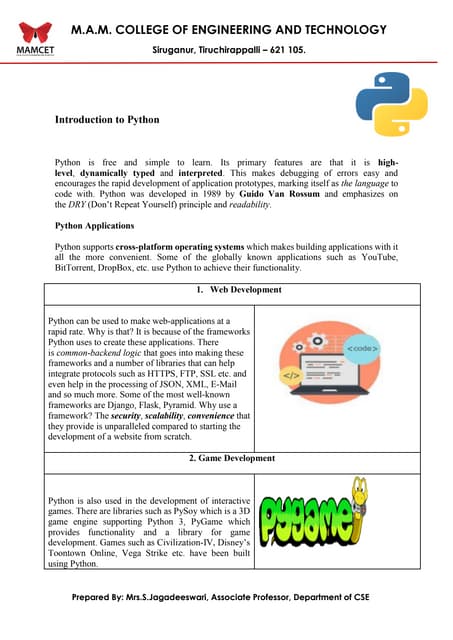 Introduction to python