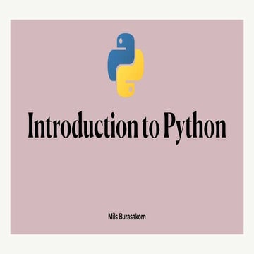 Introduction to Python for new beginner | PPT