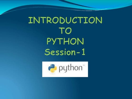 Presentation on python | PPT