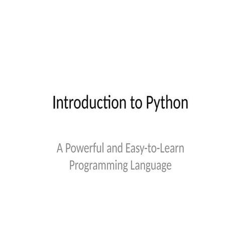 simple outline for a 4-slide PowerPoint presentation on Python | PPT