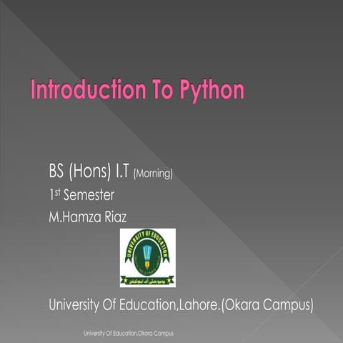 Introduction to Python | PPT