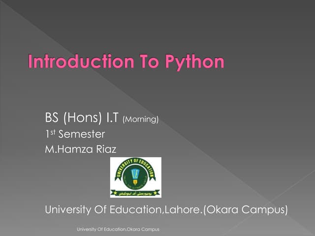Introduction to Python
