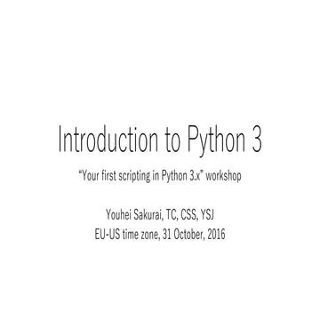 Introduction to python 3 2nd round | PPT