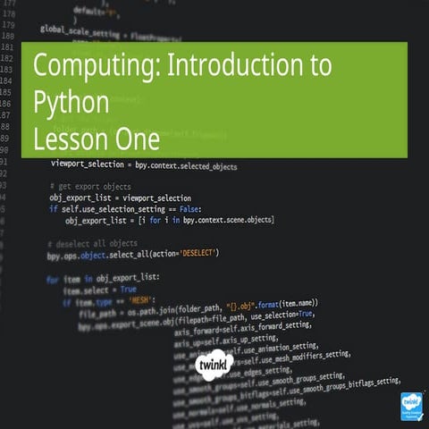 Introduction to Python Lesson One-Python Easy Learning | PPT