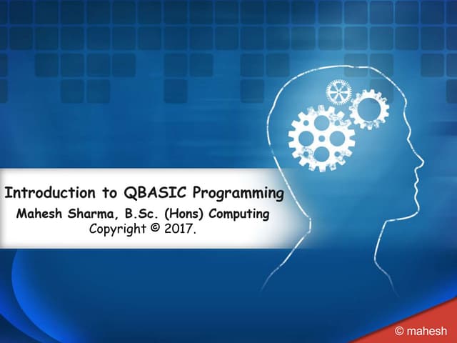 Introduction to QBASIC programming  and basics