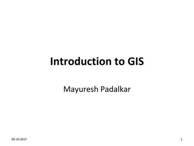 Introduction to GIS