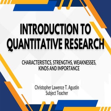 Comprehensive Introduction to Quantitative Research: Characteristics ...