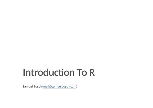 Introduction to R