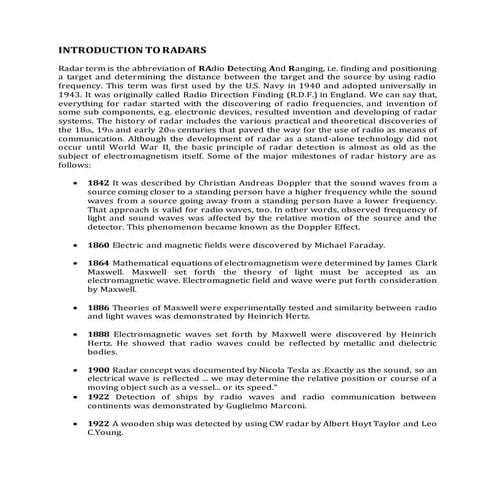 Introduction to radars