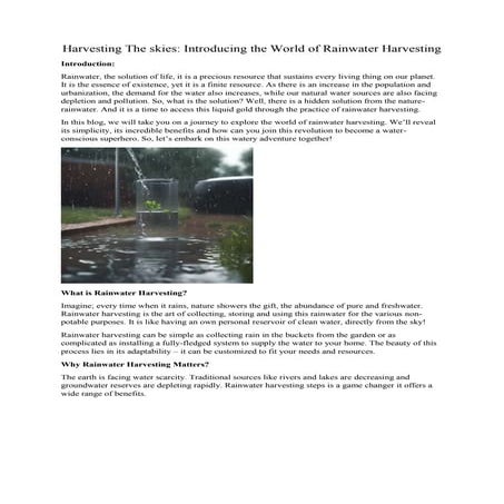 Methods of water conservation | PDF