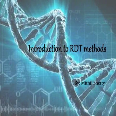 Introduction to RDT methods in genetic engineering