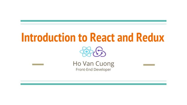 Introduction to react and redux