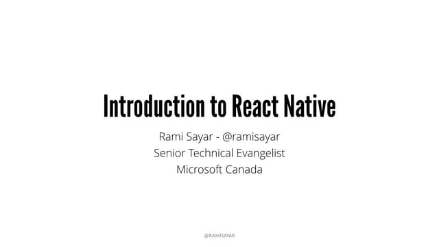 Introduction to React Native
