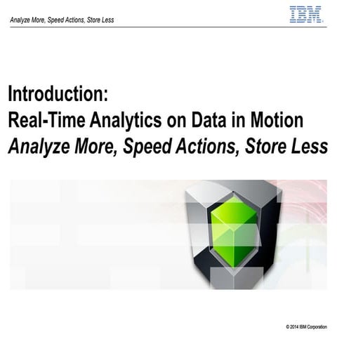 Introduction: Real-Time Analytics on Data in Motion