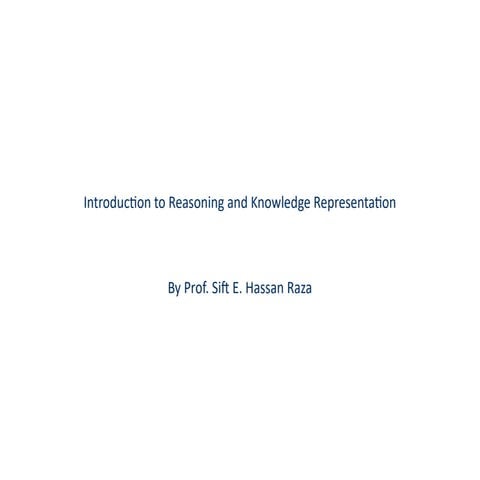 Knowledge Representation & Reasoning | PPT
