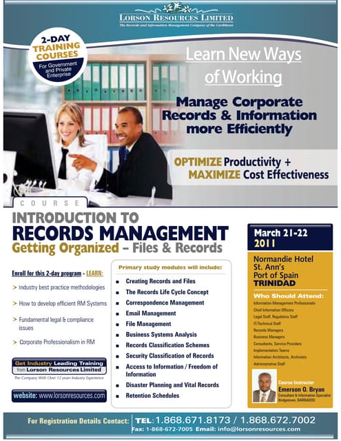 Introduction to Records Management - Getting Organized - Files & Records - Se...