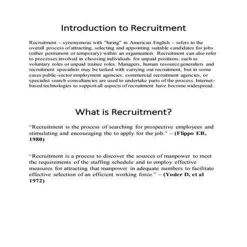 Recruitment