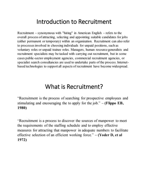 Recruitment