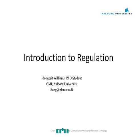 Introduction to telecom regulation