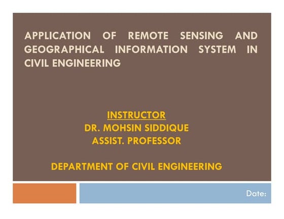Remote sensing & Gis | PPT