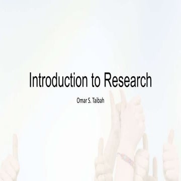 Introduction to research