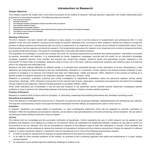 Introduction to research