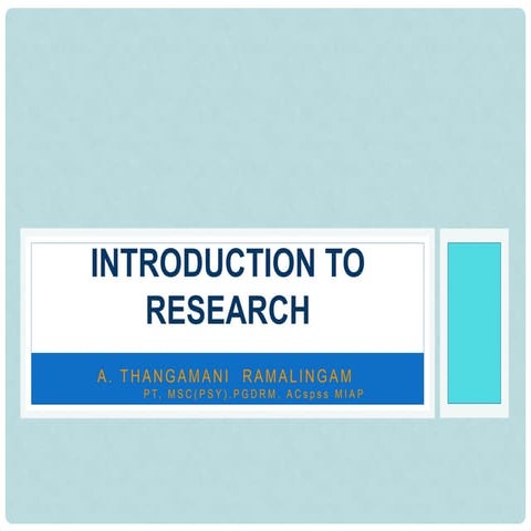Introduction to research