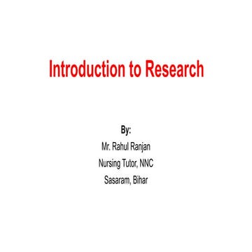 Research Introduction and Terminology