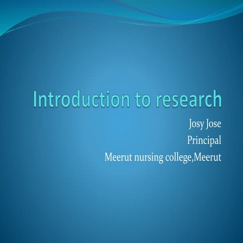 Introduction to research