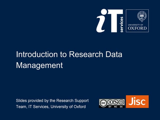 Introduction to Research Data Management - 2016-02-03 - MPLS Division, Univer...