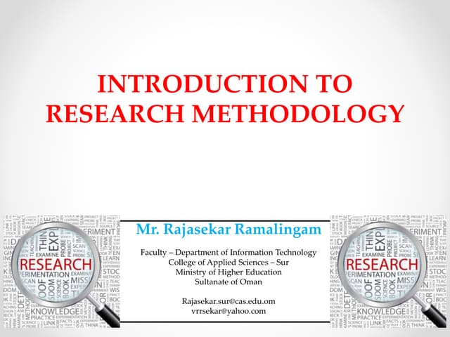 Introduction to research methodology