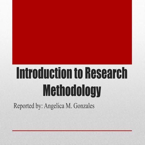Introduction to Research Methodology