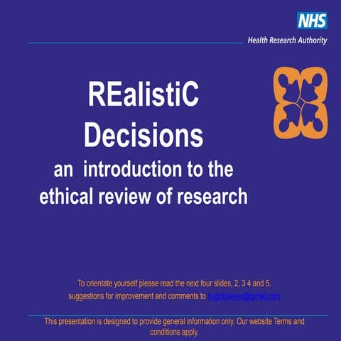 Introduction to the review of healthcare research for Research Ethics Committ...
